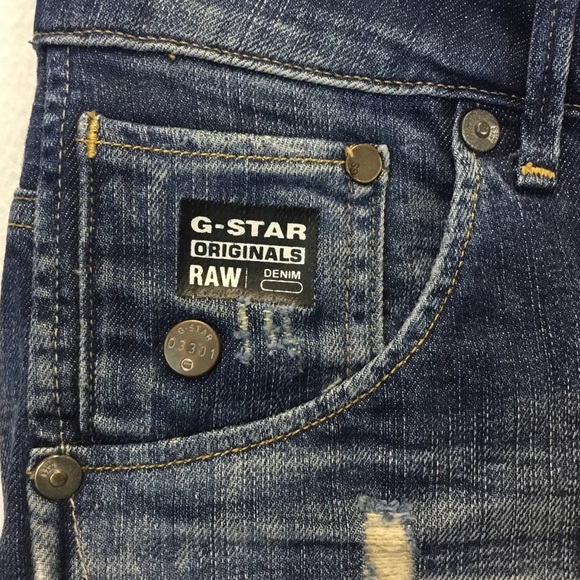 G-Star Raw 3301 Denim Arc Shorts Distressed Faded - Picture 5 of 15